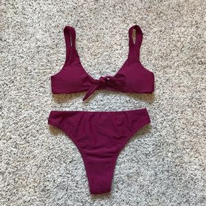 Front Tie High Waisted Bikini